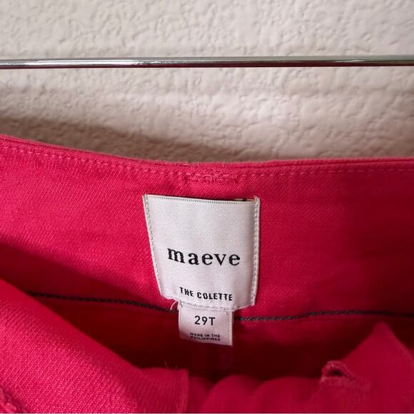 NWT Anthropologie Maeve The Colette Cropped Linen Blend Wide Leg Pants Pink 29 T - Picture 5 of 10